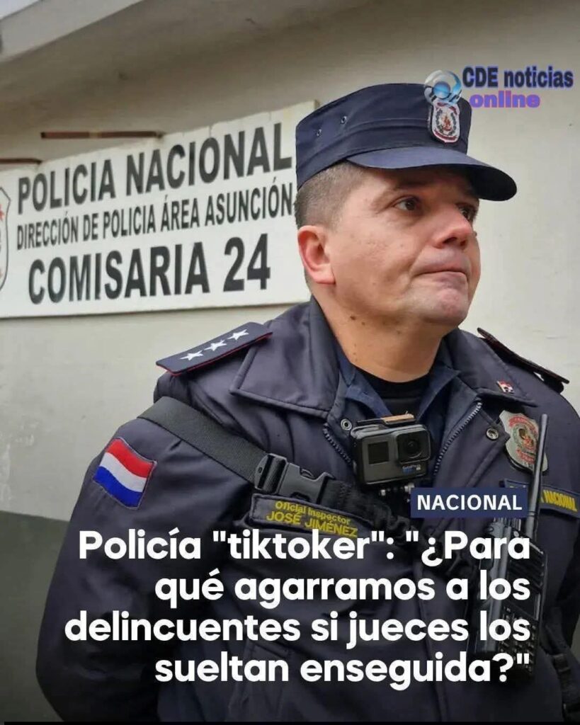 Policía tiktoker denuncia liberación de reincidente en millonario robo y critica la justicia de papel