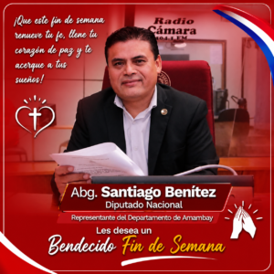 El diputado nacional, abogado Santiago Benítez, representante del departamento de Amambay,