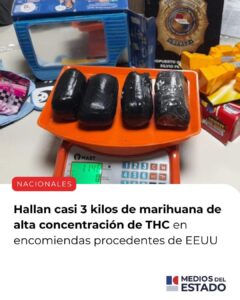 Hallan casi 3 kilos de marihuana de alta concentración de THC en encomiendas procedentes de EEUU 14 de julio de 2026
