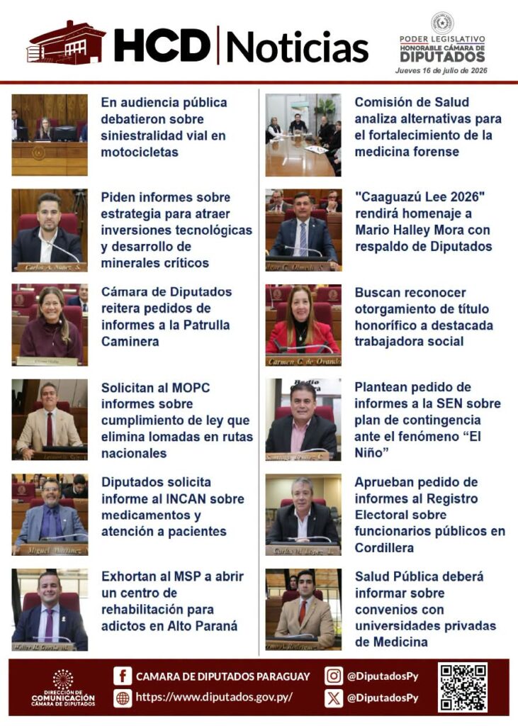 📰 #LoMásDestacado | Cámara de Diputados del Paraguay🇵🇾